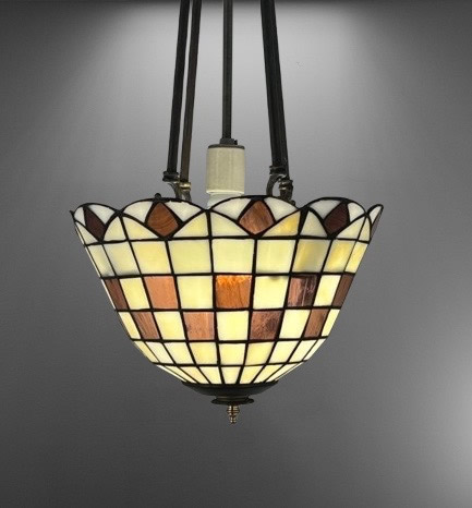 Checkered Pattern Leaded Glass inverted Dome